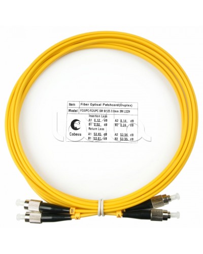 Шнур оптический duplex FC-FC 9/125 sm 3м LSZH Cabeus FOP(d)-9-FC-FC-3m в Симферополе Патч-корды оптические Pintop.ru