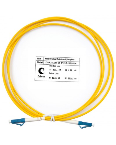 Шнур оптический simplex LC-LC 9/125 SM 2 м LSZH Cabeus FOP(s)-9-LC-LC-2M в Симферополе Патч-корды оптические Pintop.ru