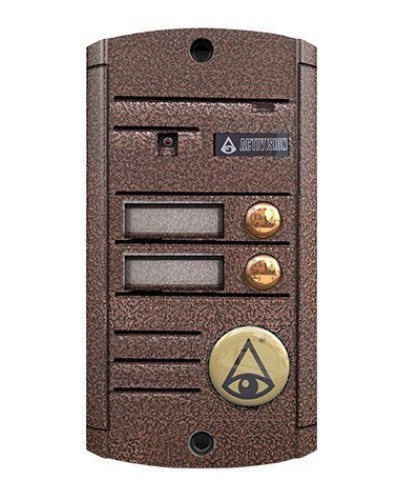 Видеопанель вызывная накладная цветная на 2 абонента Activision AVP-452 (PAL, медь) в Симферополе Вызывные видеопанели малоабонентные Pintop.ru