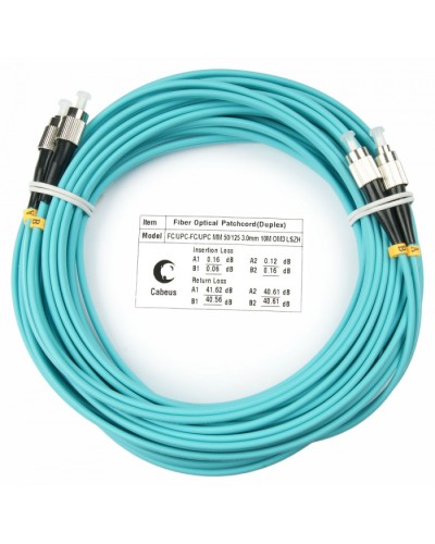 Шнур оптический duplex FC-FC 50/125 mm OM3 15м LSZH Cabeus FOP-50-FC-FC-15m в Симферополе Патч-корды и пигтейлы Pintop.ru