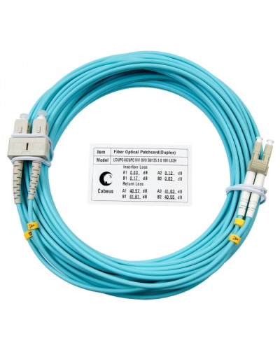 Шнур оптический duplex LC-SC 50/125 mm OM3 15м LSZH Cabeus FOP-50-LC-SC-15m в Симферополе Патч-корды и пигтейлы Pintop.ru