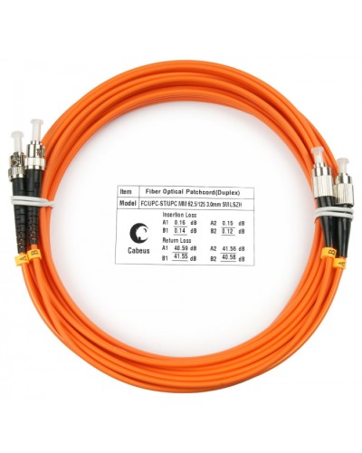 Шнур оптический duplex FC-ST 62,5/125 mm 5м LSZH Cabeus FOP-62-FC-ST-5m в Симферополе Патч-корды оптические Pintop.ru