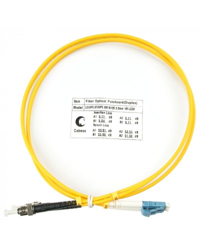 Шнур оптический duplex LC-ST 9/125 sm 1,5м LSZH Cabeus FOP(d)-9-LC-ST-1,5m в Симферополе Патч-корды оптические Pintop.ru