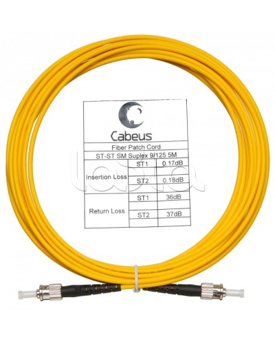 Шнур оптический simplex ST-ST 9/125 sm 15м LSZH Cabeus FOP(s)-9-ST-ST-15m в Симферополе Патч-корды оптические Pintop.ru