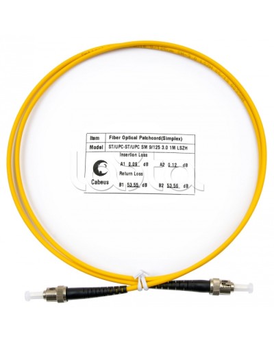 Шнур оптический simplex ST-ST 9/125 sm 1м LSZH Cabeus FOP(s)-9-ST-ST-1m в Симферополе Патч-корды оптические Pintop.ru