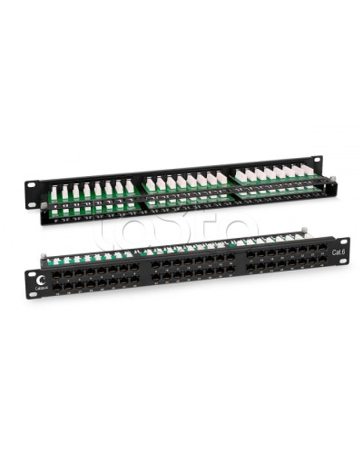 Патч-панель высокой плотности 19, 1U, 48 портов RJ-45, категория 6, Dual IDC Cabeus PLHD-48-Cat.6-Dual IDC-1U в Симферополе Патч панель Pintop.ru