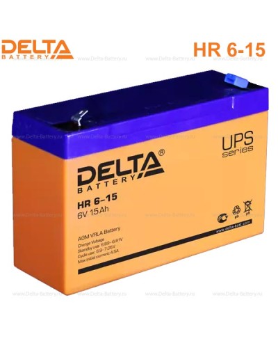 Аккумулятор свинцово-кислотный Delta HR 6-15 в Симферополе Электротехническое оборудование Pintop.ru