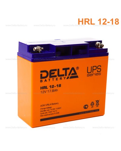 Аккумулятор свинцово-кислотный Delta HRL 12-18 в Симферополе Электротехническое оборудование Pintop.ru