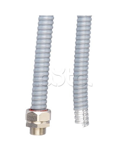 Металлорукав DN 35мм в гладкой ПВХ изоляции, Dвн 35,0 мм, Dнар 43,0, IP66, 25 м, цвет серый DKC 6070-38 в Симферополе Крепежные изделия Pintop.ru