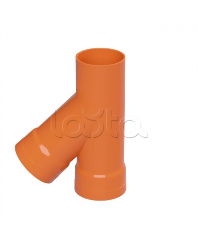 Тройник для двустенных труб одного диаметра ф110мм, 45°, полипропилен DKC 019110 в Симферополе Повороты, муфты, тройники Pintop.ru