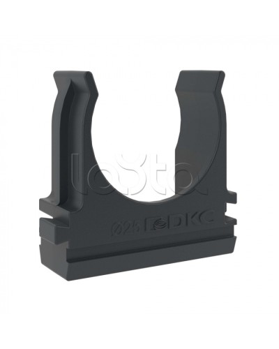 Держатель с защелкой D=25 (Черный) DKC (51025N) в Симферополе Держатели, клипсы, скобы Pintop.ru