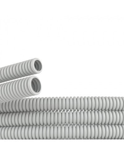 Труба ПВХ гибкая гофр. д.40мм, тяжёлая без протяжки, цвет серый DKC 90540 в Симферополе Труба гофрированная Pintop.ru