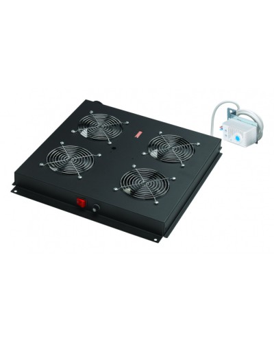 Вентилятор 4-х мод. с мех. терм., со шнуром пит. 1,8м, вилка Shuko, чер. Datarex DR-452411 в Симферополе Вентиляторные модули Pintop.ru