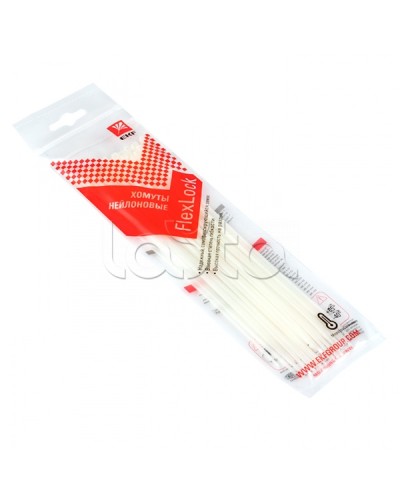 Хомут P6.6 стандартный (б), 2.5x200 (100шт) FlexLock PROxima EKF (plc-fl-ctsw-2.5x200) в Симферополе Стяжки-хомуты Pintop.ru