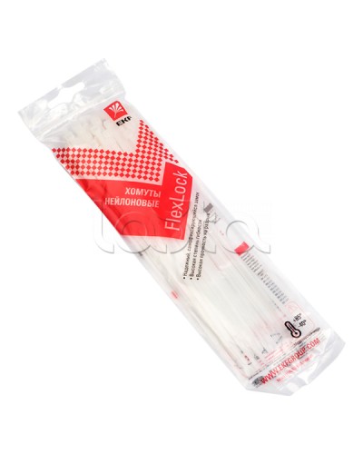 Хомут P6.6 стандартный (б), 4.8x300 (50шт) FlexLock PROxima EKF (plc-fl-ctsw-4.8x300-r) в Симферополе Стяжки-хомуты Pintop.ru