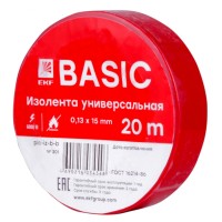 Изолента класс В (0,13х15мм) (20м.) красная EKF Basic (plc-iz-b-r)