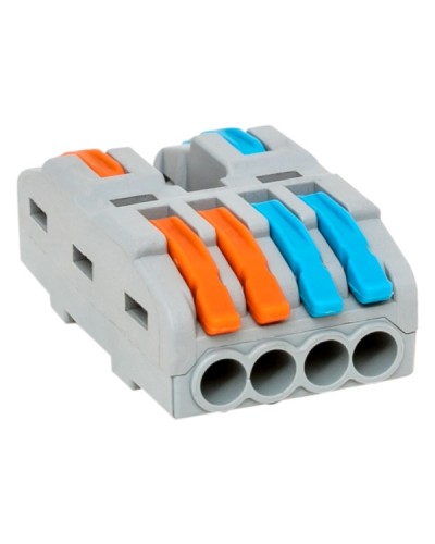 Строительно-монтажная клемма СМК 222-424 разветвительная 4 выхода 0,08-4 мм2 EKF (plc-smk-422-4) - Строительно-монтажная клемма СМК 222-424 разветвительная 4 выхода 0,08-4 мм2 EKF в Симферополе Клеммные колодки Pintop.ru