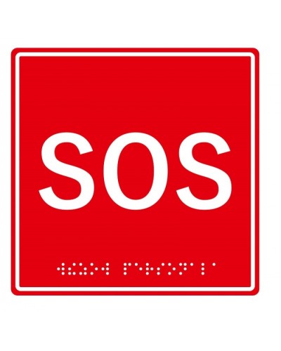 Табличка тактильная с пиктограммой SOS (150x150мм) (красный фон) Hostcall MP-010R1 в Симферополе Дополнительное оборудование для ОПС Pintop.ru