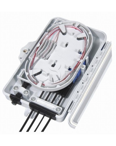 Бокс оптический настенный, 4 порта (SC, duplex LC), без пигтейлов и проходных адаптеров Hyperline FO-WBI-4A-GY в Симферополе Кросс оптический Pintop.ru