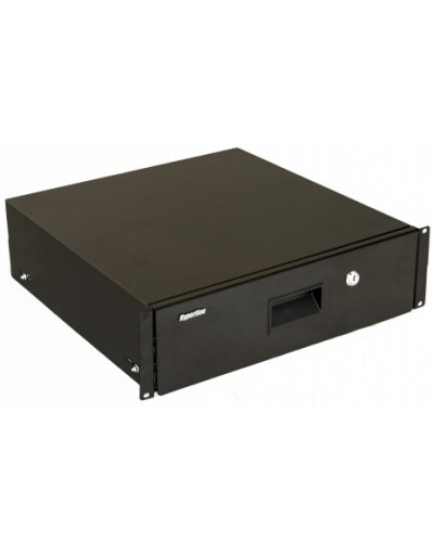 Полка (ящик) для документов с замком Hyperline (TDR3-3U-460-RAL9004) в Симферополе Аксессуары для стоек и шкафов Pintop.ru