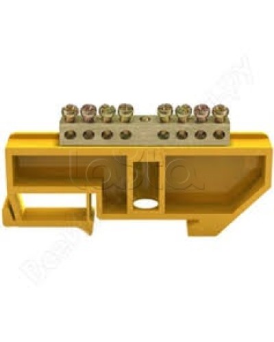 Шина PE земля на DIN-изоляторах ШНИ-6х9-8-Д-Ж IEK YNN10-69-8D-K05 в Симферополе Клеммные колодки Pintop.ru