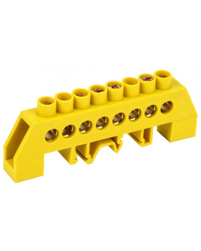 Шина PE земля на DIN-изол тип Стойка ШНИ-8х12-6-КС-Ж IEK YNN10-812-8DP-K05 в Симферополе Клеммные колодки Pintop.ru