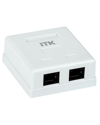 ITK Настенная информационная розетка RJ-45, кат.6, 2-порта (CS2-1C6U-22) в Симферополе Коннекторы Pintop.ru