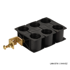 Комплект крепления для 6-ти коаксиальных кабелей диаметром 1-1/4", со струбциной LANMASTER LAN-CFX-1.1/4-6-EZ