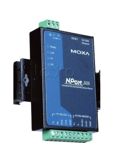 Сервер 2-портовый RS-232 + RS-422/485 в Ethernet Moxa NPort 5230-T в Симферополе Дополнительное оборудование для ОПС Pintop.ru