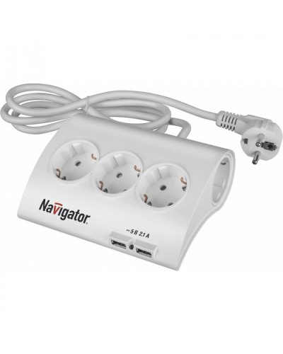 Удлинитель Navigator 71 544 NPE-USB-05-180-ESC-3X1.0 в Симферополе Блоки розеток Pintop.ru