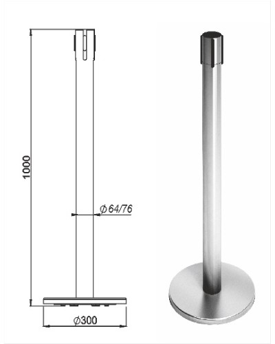 Стойка ограждения передвижная с ремнем Oxgard Стойка ограждения передвижная с ремнем (5 метров красный) (ВЗР2387.06) в Симферополе Ограждения Pintop.ru