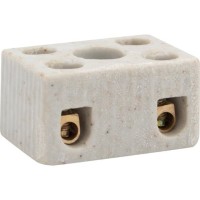 Клемма керамическая винтовая КВ 4 мм² 2 пары контактов с крепежным отверстием (100 шт./уп.) REXANT (07-6221)