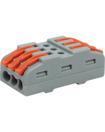 Клемма соединительная многоразовая проходная 3 полюса, серая (25 шт./уп.) REXANT (07-6263-3) в Симферополе Монтажные материалы Pintop.ru