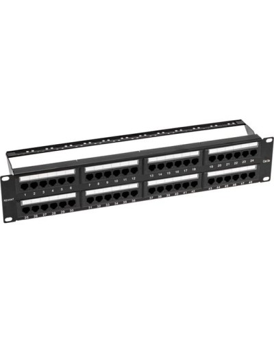 Панель коммутационная с кабельными органайзерами 19, 2U, 48 портов, UTP, RJ-45, CAT 5e REXANT PRO (02-0032) в Симферополе Аксессуары для стоек и шкафов Pintop.ru