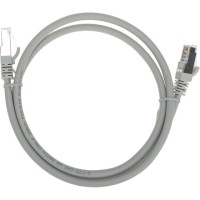 Патч-корд S/FTP, CAT 6A (10G), RJ45-RJ45, 28AWG, LSZH, серый, 1м REXANT 02-0390-1