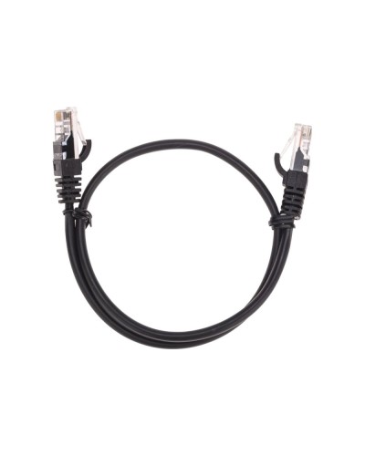 Патч-корд U/UTP, CAT 5e, RJ45-RJ45, 26AWG, LSZH, черный, 0,5м REXANT 02-0102-05 в Симферополе Патчкорды (медные) Pintop.ru