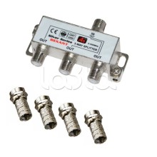 Делитель телевизионный ТВх3 + 4шт. F "BOX" 5-1000 МГц Silver (10шт/уп) REXANT 05-6102