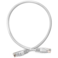 Патч-корд RJ45 TWT UTP кат.6, с заливными колпачками, 0.5 м, серый TWT TWT-45-45-0.5/6-GY