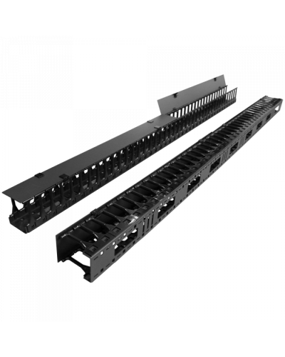 Вертикальные органайзеры с пласт пальцами 149 мм, 42U, черные TWT (TWT-CBB-DVO-42U/M) в Симферополе Кабельные органайзеры Pintop.ru