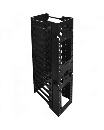 Вертикальный органайзер с пласт пальцами и крышкой, 312х220 мм, черный TWT (TWT-RACK-VORG/L) в Симферополе Кабельные органайзеры Pintop.ru