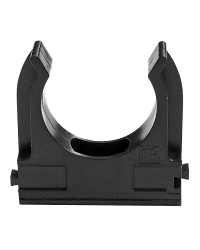 Держатель Экопласт (клипса) для труб D25мм (черный) в Симферополе Аксессуары для кабель-канала Pintop.ru