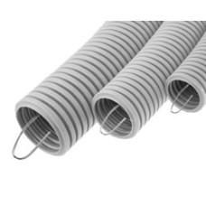 Труба гофрированная ПВХ легкая, с зондом диам. 20 мм (100м), огнестойкость Е15-Е90 Экопласт 10120-Е90