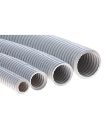 Труба ПНД гофрир. тяжелая, цвет чёрный, диам 50мм Экопласт 21050 в Симферополе Труба гофрированная Pintop.ru