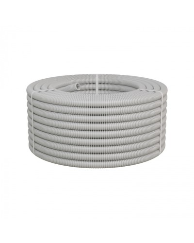 Труба ПНД-FRUF гофрир. тяжелая, с зондом, без галогена, трудногорючая, атмосферостойкая,цвет серый, диам. 25мм (50м) Экопласт (21125HFR-UF) в Симферополе Труба гофрированная Pintop.ru