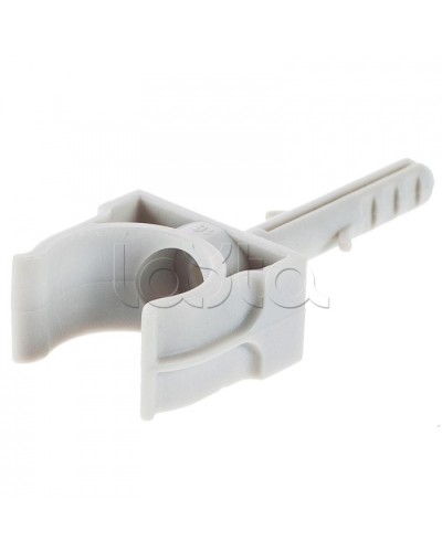 Держатель с дюбелем без шурупа для гофрированной или жесткой гладкой трубы D20 мм, без галогена Экопласт 41420HF в Симферополе Держатели, клипсы, скобы Pintop.ru