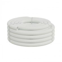 Труба ПП-FR гофрир. легкая, с зондом, без галогена, ПЛЛ 50мм Экопласт (60150HFR-W) - Труба ПП-FR гофрир. легкая, с зондом, без галогена, ПЛЛ диам.50мм ПВ-0 (15м) цвет белый 1 палл.=630м Экопласт