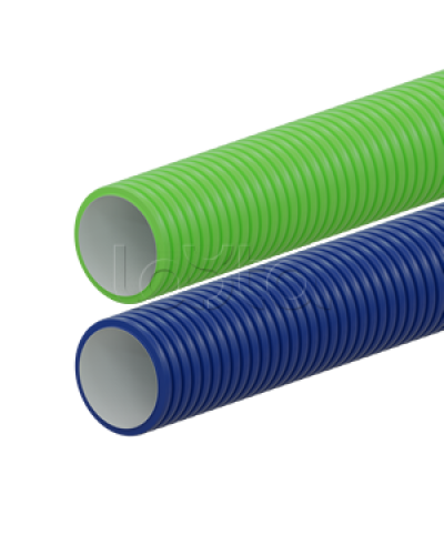 Вентиляционная труба гибкая двустенная для воздуховода (ПНД), антистатическая и антибактериальная D110мм, цвет синий (1шт=50м) Экопласт (803110BU) в Симферополе Труба гофрированная Pintop.ru