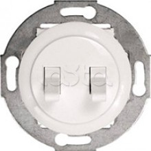 Экопласт Выключатель 2-рычажковый (схема 5) 10 A, 250 B (белый) Vintage