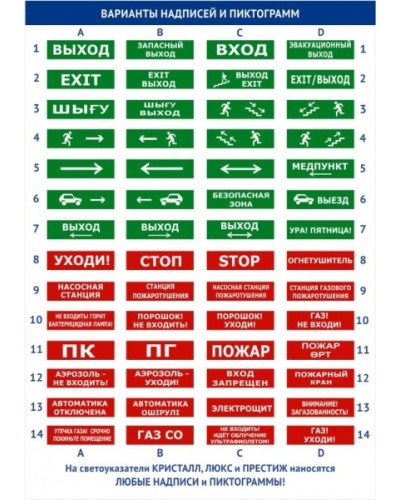 Оповещатель табло световое со встроенной звуковой сиреной Электротехника и Автоматика ЛЮКС-220 К Газ! Уходи! в Симферополе Оповещатели Pintop.ru