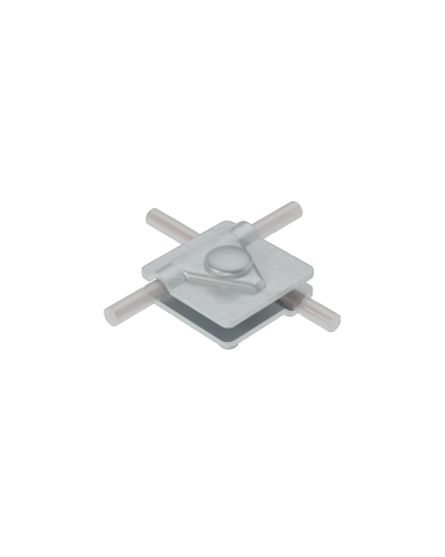 Универсальный соединитель для прутка Ø 5-10 мм с 2 пластинами 40х40 мм КМ-Профиль (2USM-D5-10) в Симферополе Аксессуары для лотков Pintop.ru